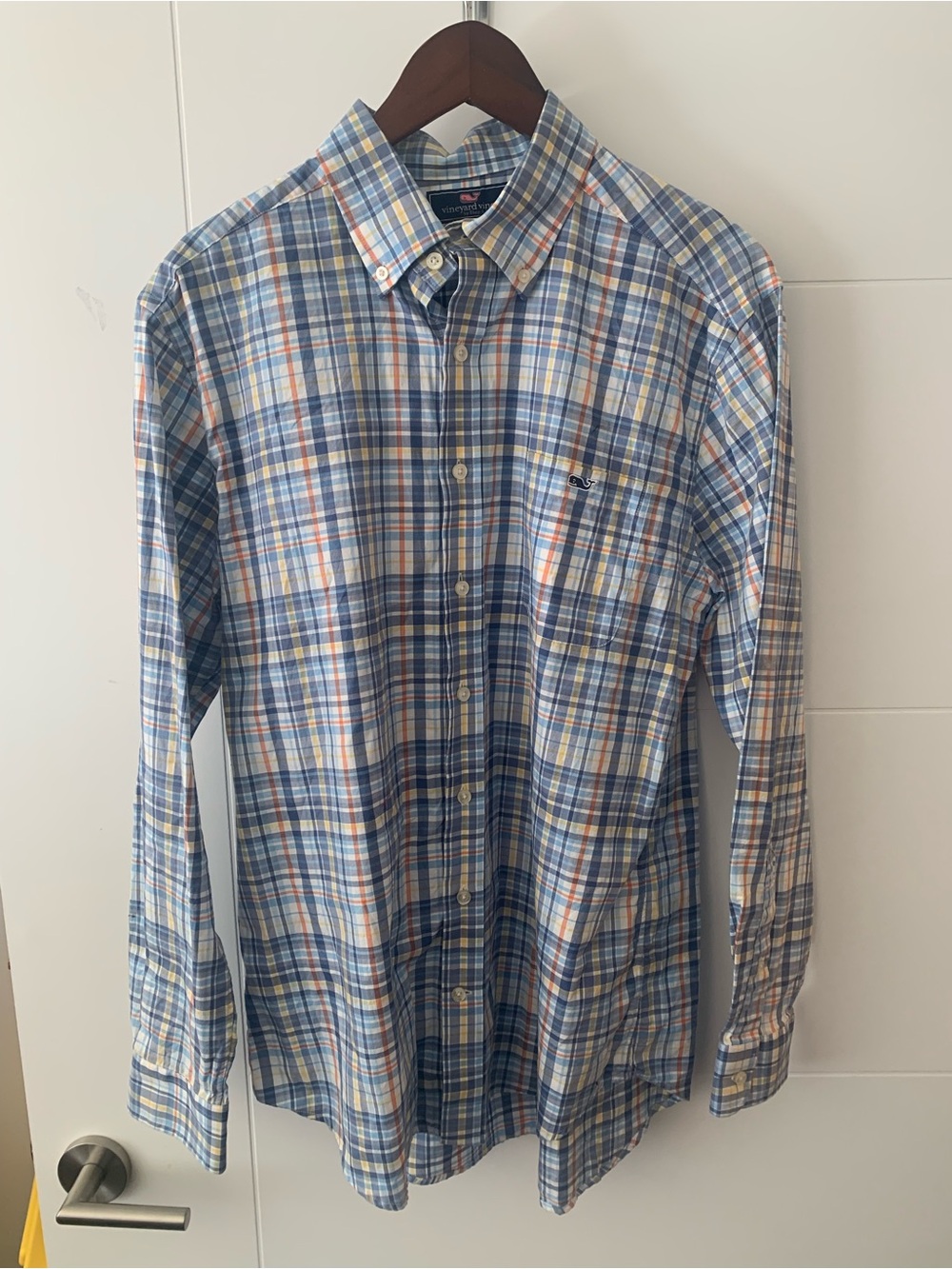 Vineyard Vines Men's Blue Plaid Button-Down Shirt A9